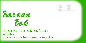 marton bok business card